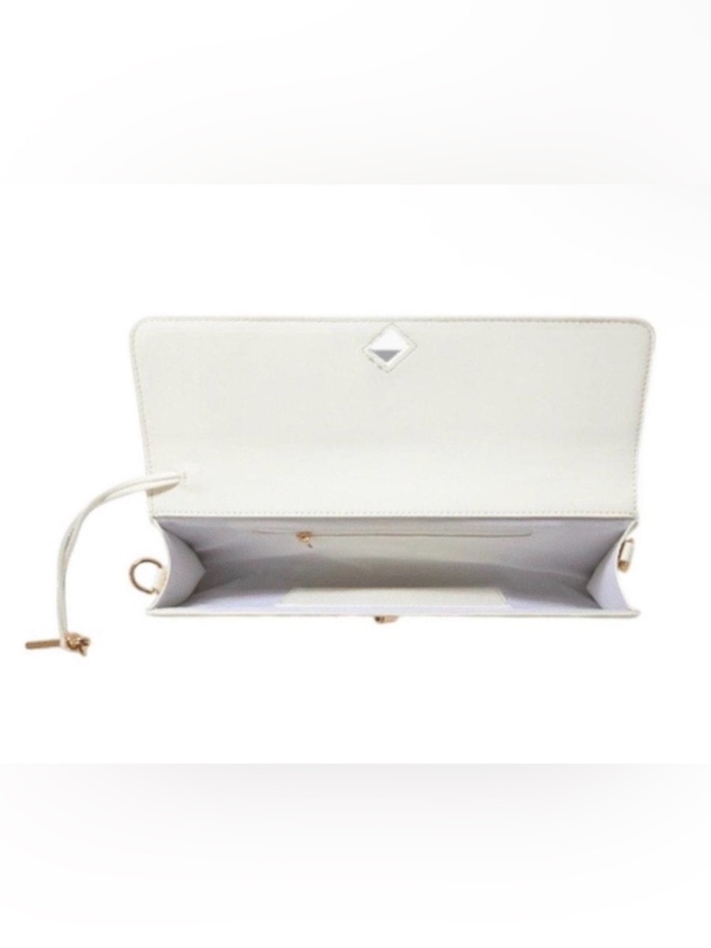 Woven White Leather Crossbody Bag with Top Handle - Picture 5 of 7